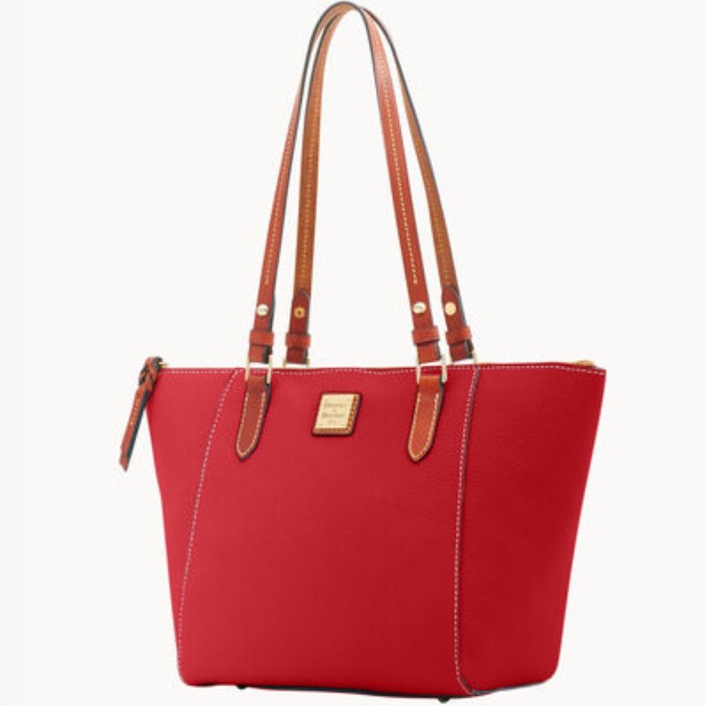 Dooney and Bourke RED Pebble Grain Maxine Tote